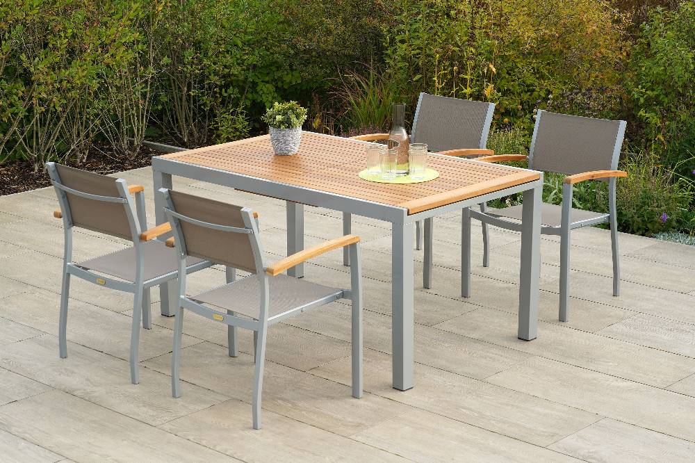 Merxx Naxos Set 5tlg. Ausziehtisch 150/200 x 90 cm Kostenloser Versand international