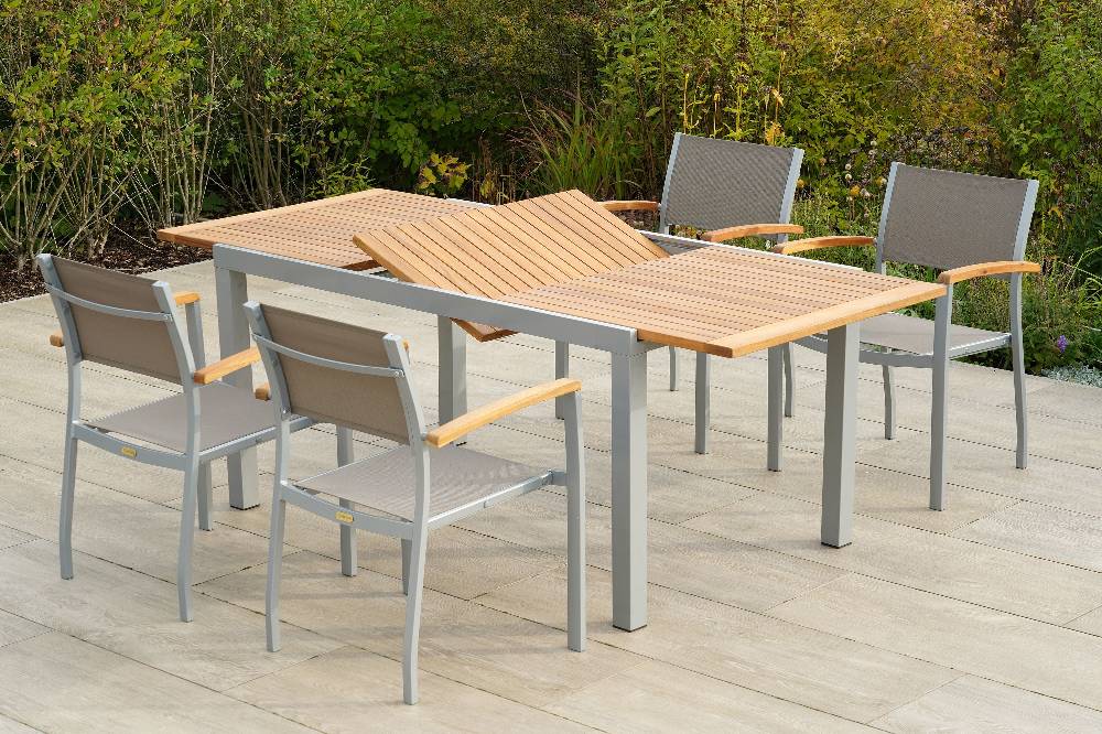 Merxx Naxos Set 5tlg. Ausziehtisch 150/200 x 90 cm Kostenloser Versand international