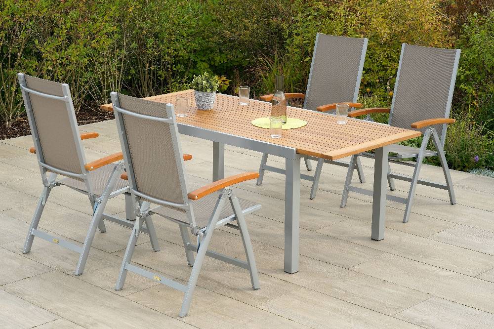 Merxx Naxos Set 5tlg. Ausziehtisch 150/200 x 90 cm Begrenzt auf 3 Tage