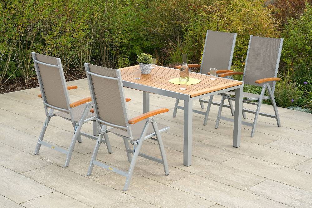 Merxx Naxos Set 5tlg. Ausziehtisch 150/200 x 90 cm Begrenzt auf 3 Tage