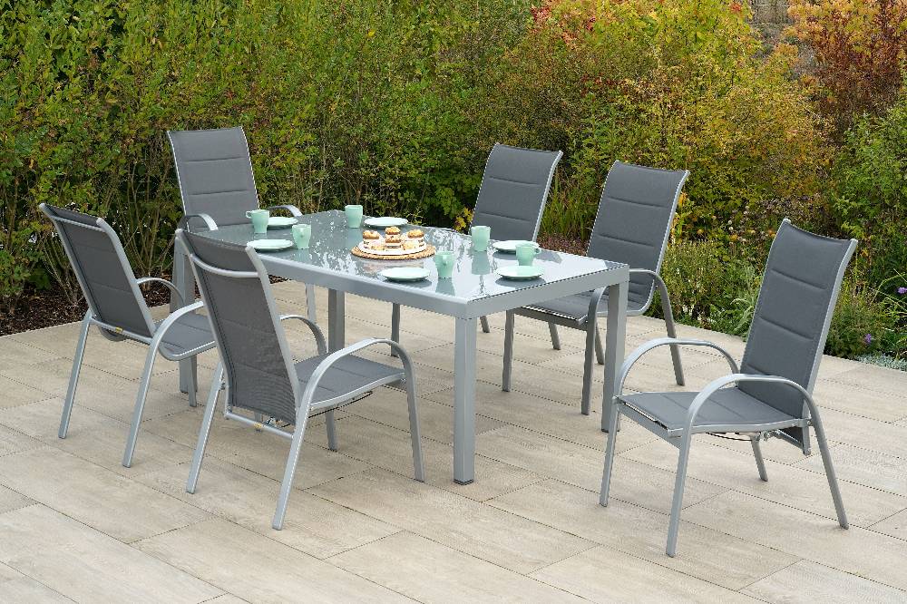 Merxx Amalfi Set 7tlg. Tisch 190 x 100 cm Halbrundprofil 2025
