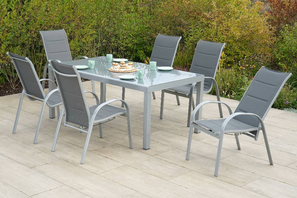 Merxx Amalfi Set 7tlg. Tisch 190 x 100 cm Halbrundprofil 2025
