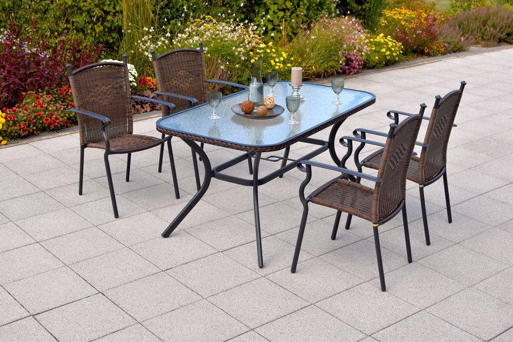 Merxx Roma Set 5tlg. Tisch 150 x 85 cm Kostenloser Versand