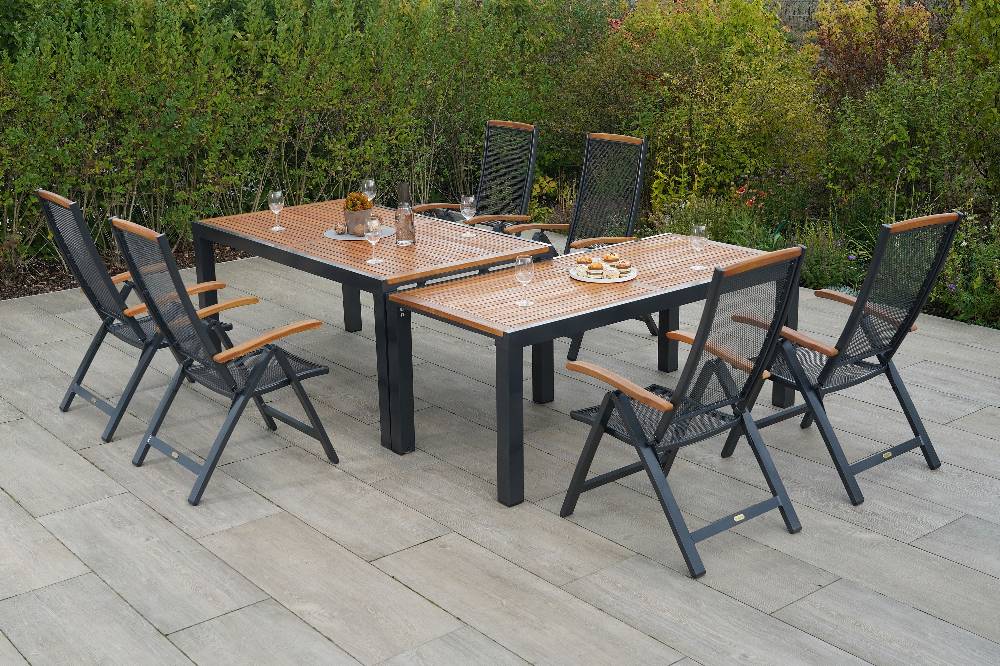 Merxx Tilos Set 7tlg. Flex-Ausziehtisch 180/300 x 100 cm Rabatt