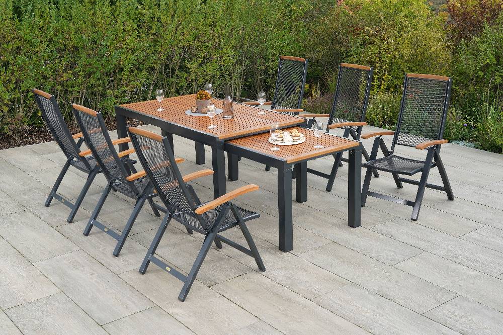 Merxx Tilos Set 7tlg. Flex-Ausziehtisch 180/300 x 100 cm Rabatt