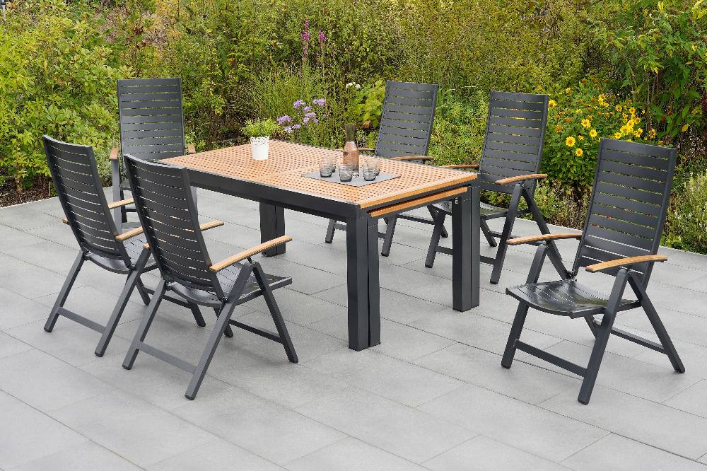 Merxx Astros Set 7tlg. Flex-Ausziehtisch 180/300 x 100 cm Begrenztes Angebot