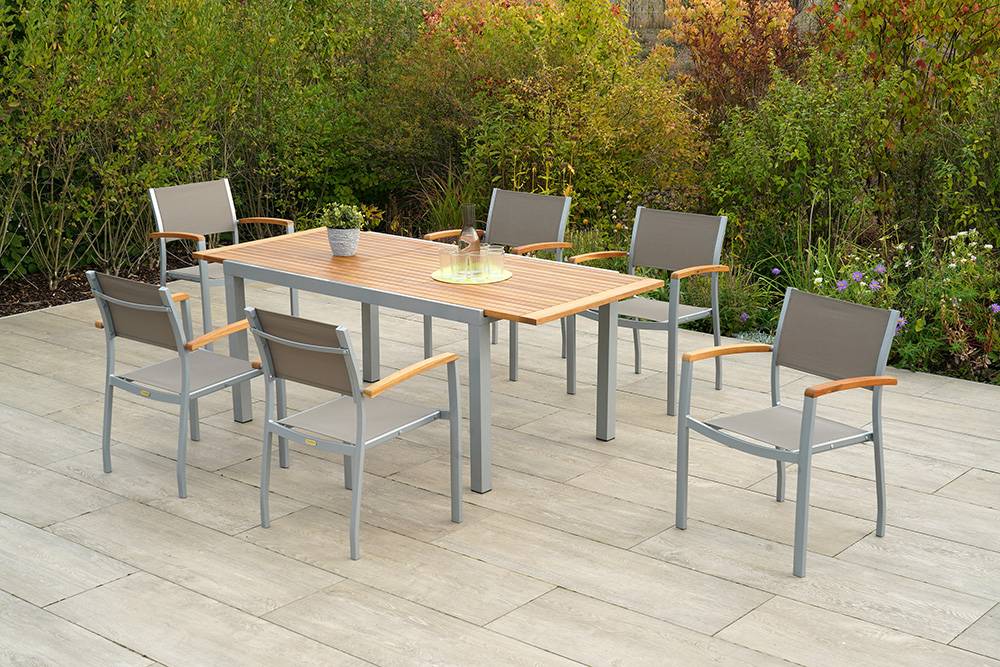 Merxx Naxos Set 7tlg. Ausziehtisch 150/200 x 90 cm Black Friday