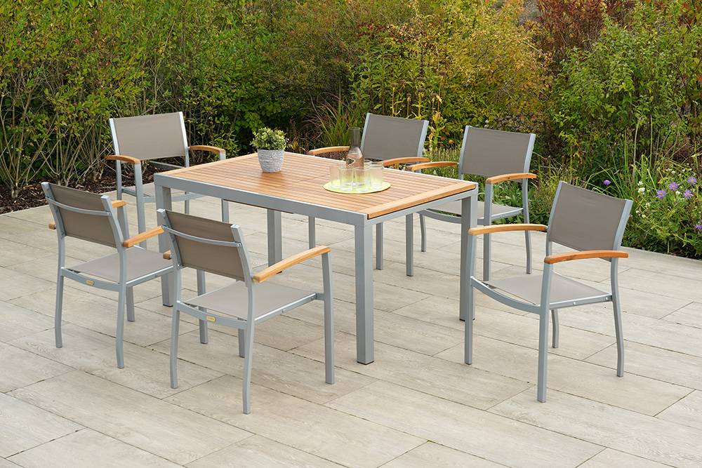Merxx Naxos Set 7tlg. Ausziehtisch 150/200 x 90 cm Black Friday