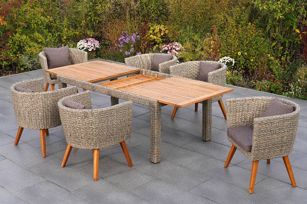 Merxx Imperia Set 7tlg. Ausziehtisch 180/240 x 100 cm Blitzangebot