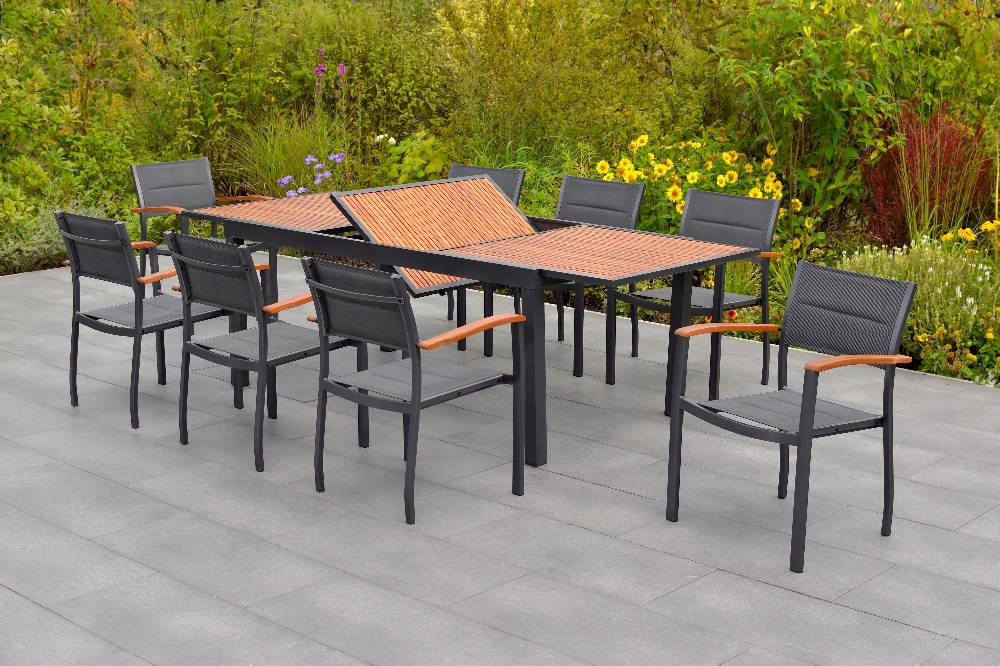 Merxx Paxos Set 9tlg. Ausziehtisch 180/240 x 100 cm Räumungsverkauf