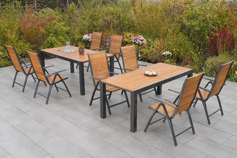 Merxx Santorin Set 9tlg. Flex-Ausziehtisch 180/300 x 100 cm Tägliche Deals