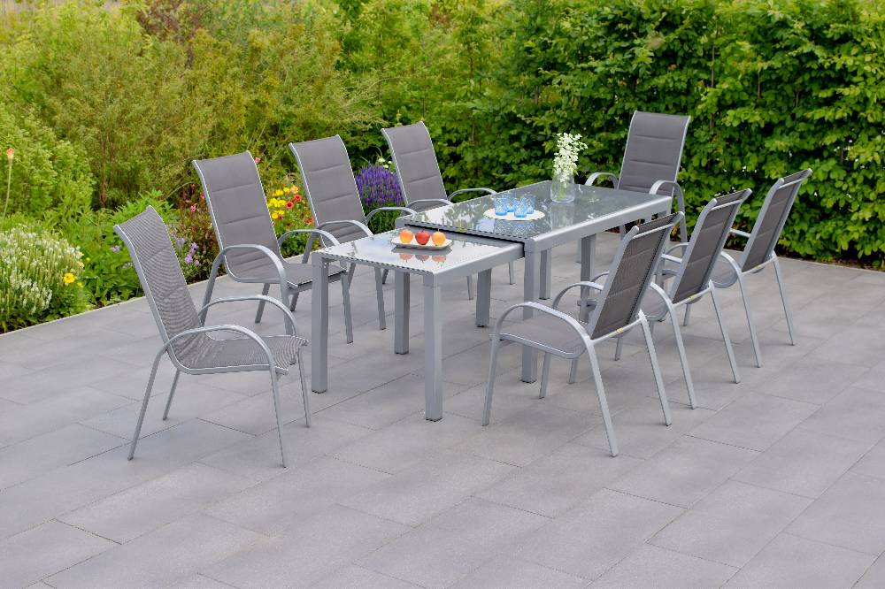 Merxx Amalfi di Lusso Set 9tlg. Flex-Ausziehtisch 160/320 x 78 cm Wochenangebot