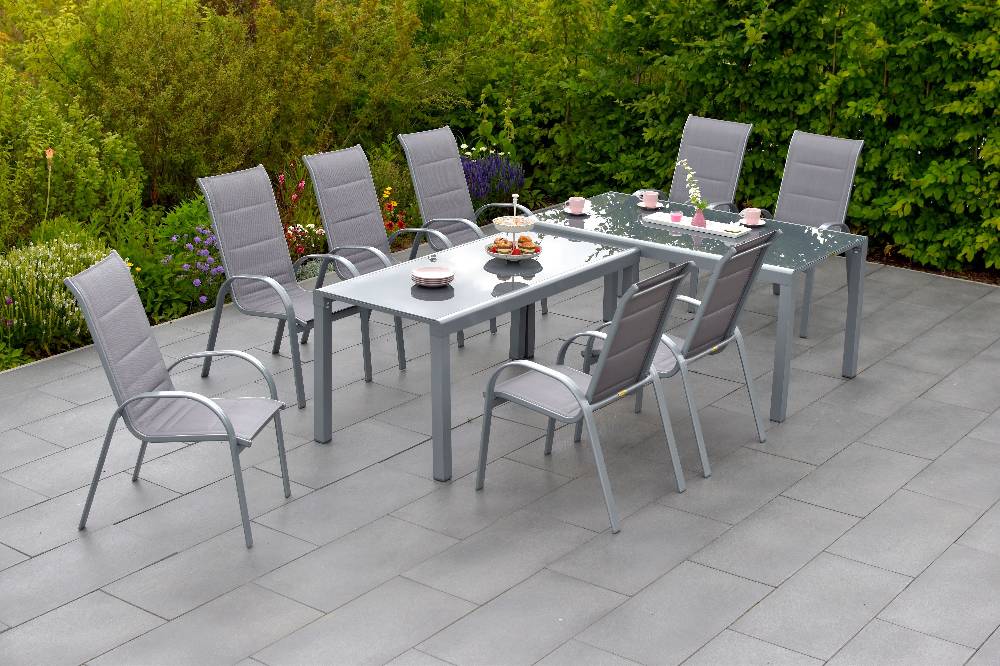 Merxx Amalfi di Lusso Set 9tlg. Flex-Ausziehtisch 160/320 x 78 cm Kostenlose Rückgabe
