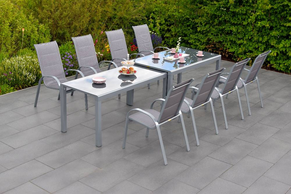 Merxx Amalfi di Lusso Set 9tlg. Flex-Ausziehtisch 160/320 x 78 cm Kostenlose Rückgabe