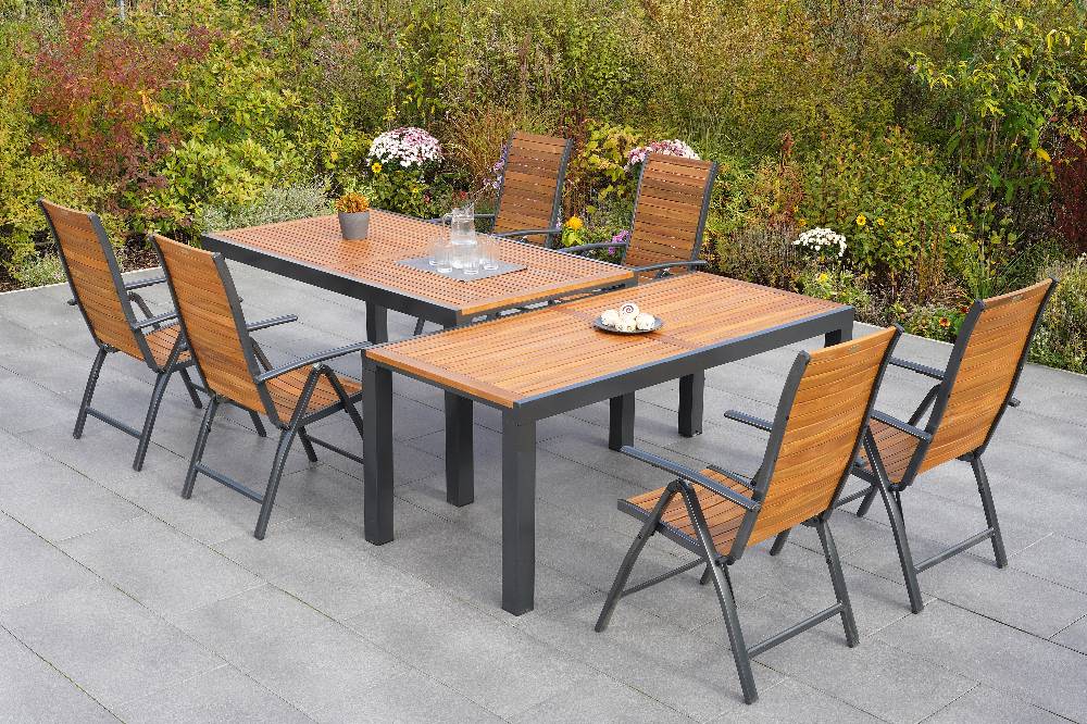 Merxx Santorin Set 7tlg. Flex-Ausziehtisch 180/300 x 100 cm Bis zu 50% Rabatt