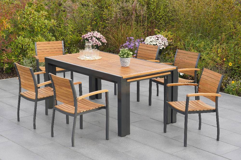 Merxx Santorin Set 7tlg. Flex-Ausziehtisch 180/300 x 100 cm Sonderangebot der Fabrik