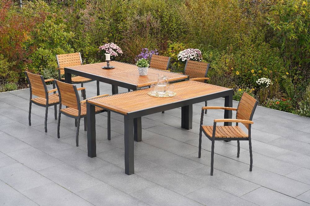 Merxx Santorin Set 7tlg. Flex-Ausziehtisch 180/300 x 100 cm Sonderangebot der Fabrik