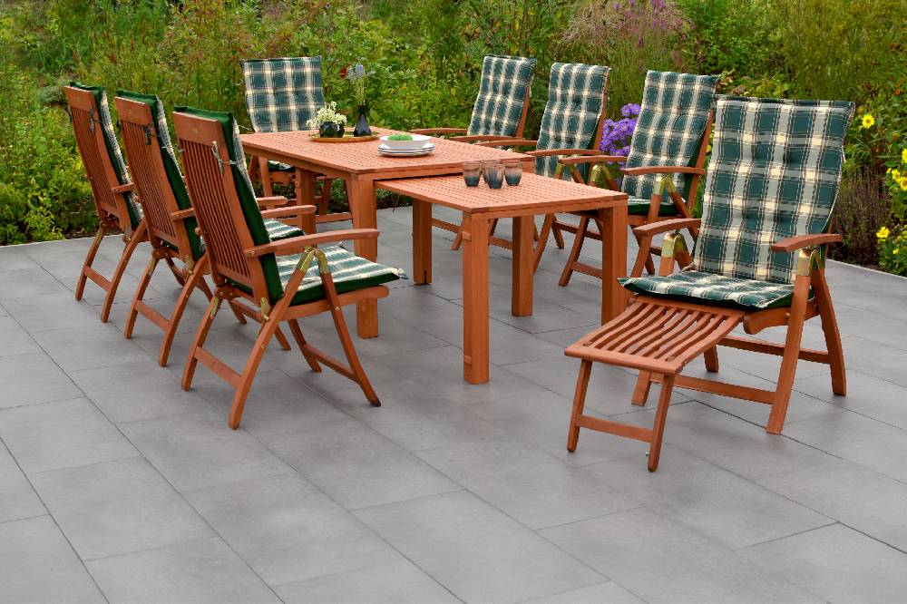 Merxx Comodoro Set 17tlg. Flex-Ausziehtisch 185/370 x 90 cm Bis zu 55% Rabatt