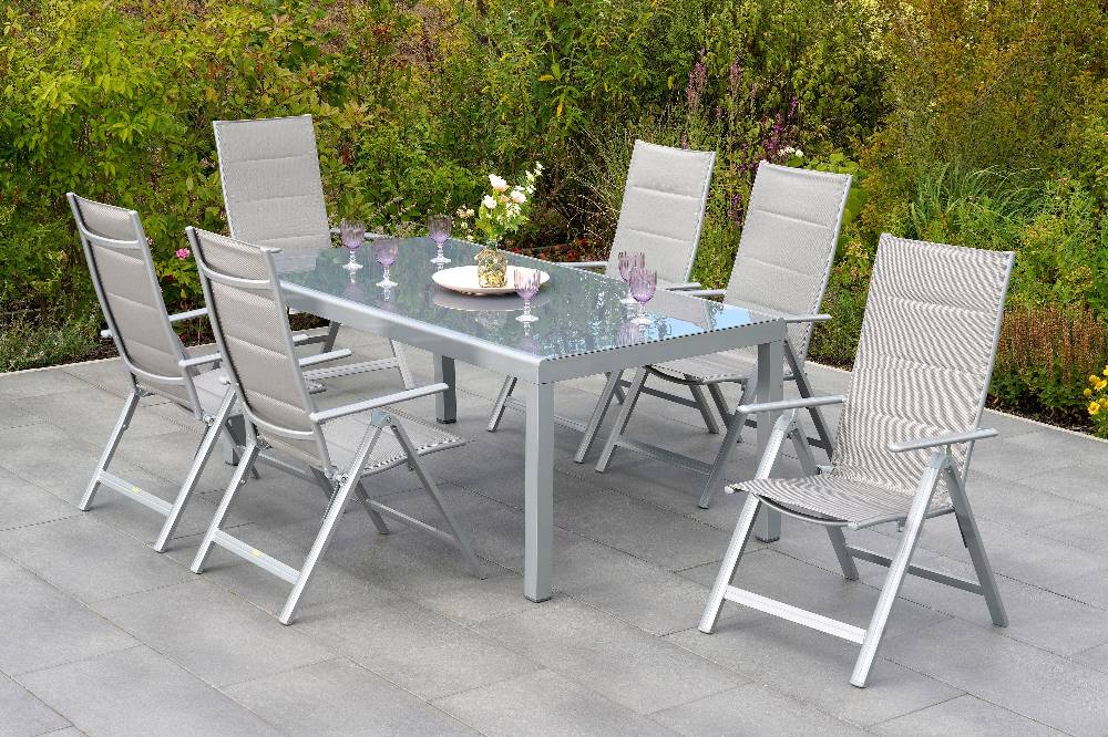 Merxx Taviano Set 7tlg. Tisch 190 x 100 cm Halbrundprofil Nur noch ein Tag übrig