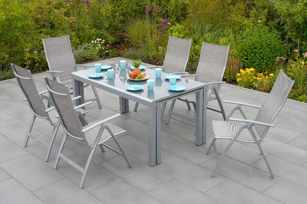 Merxx Taviano Set 7tlg. Flex-Ausziehtisch 160/320 x 78 cm Super Rabatt