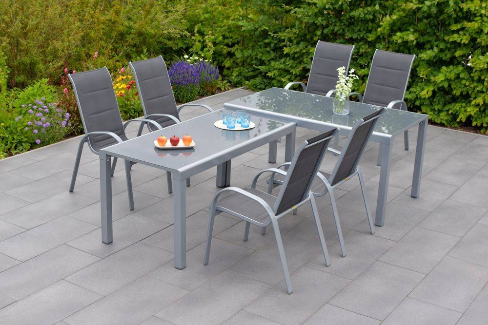 Merxx Amalfi di Lusso Set 7tlg. Flex-Ausziehtisch 160/320 x 78 cm Riesige Rabatte