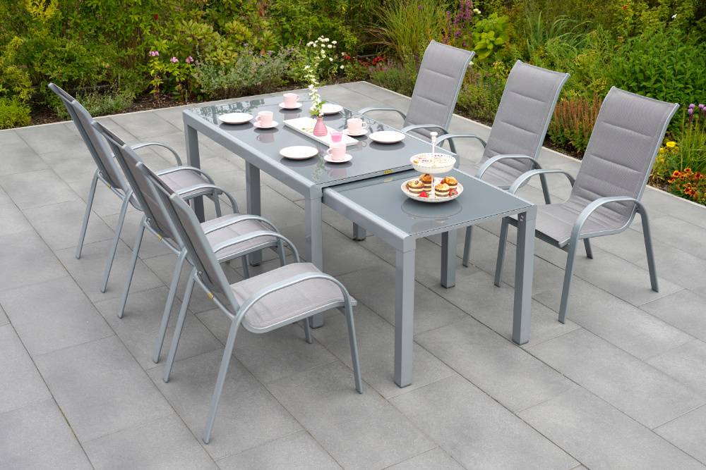 Merxx Amalfi di Lusso Set 7tlg. Flex-Ausziehtisch 160/320 x 78 cm 50% Rabatt mit kostenlosem Versand
