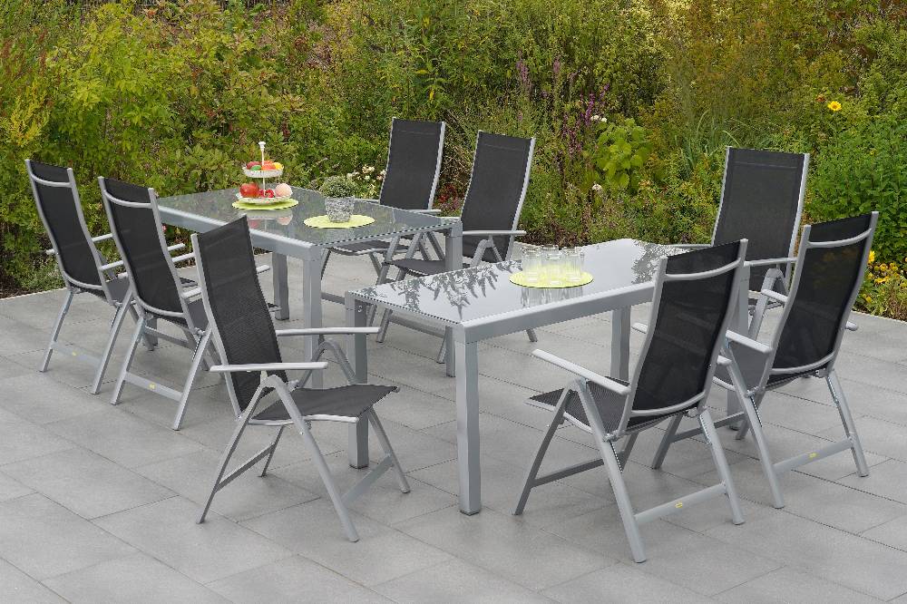 Merxx Carrara Set 9tlg. Flex-Ausziehtisch 160/320 x 78 cm Auslauf