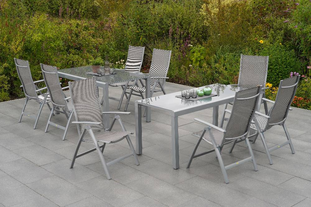 Merxx Carrara Set 9tlg. Flex-Ausziehtisch 160/320 x 90 cm im Angebot