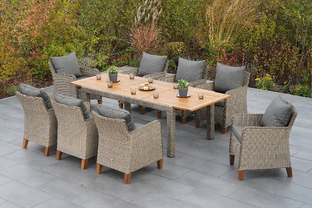 Merxx Avellino Set 9tlg. Ausziehtisch 180/240 x 100 cm Meist gekauft