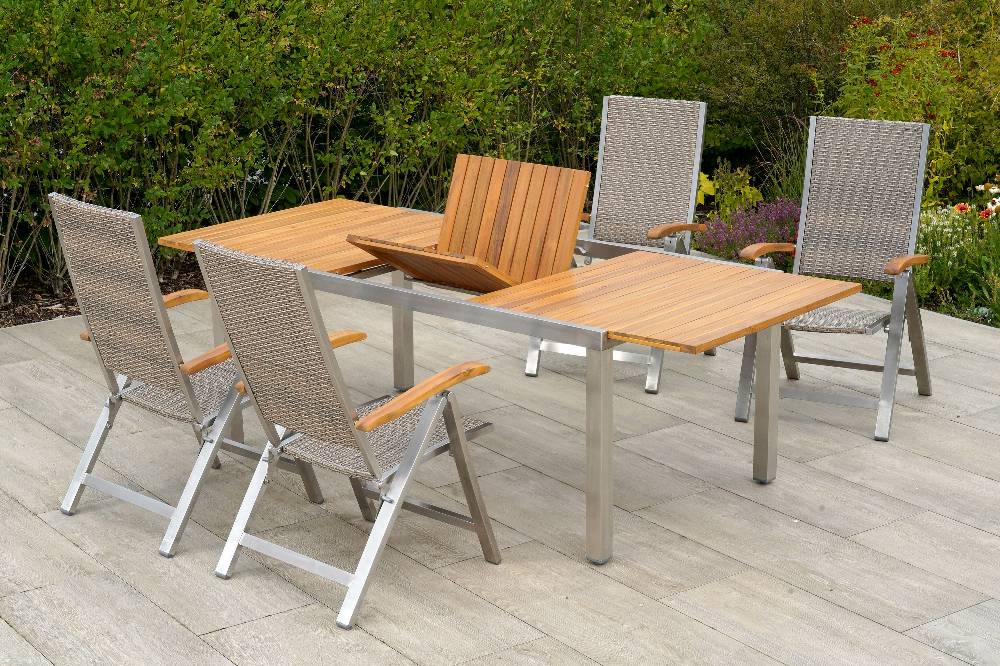 Merxx San Severo Set 5tlg. Ausziehtisch 180/240 x 100 cm Kostenloser Versand