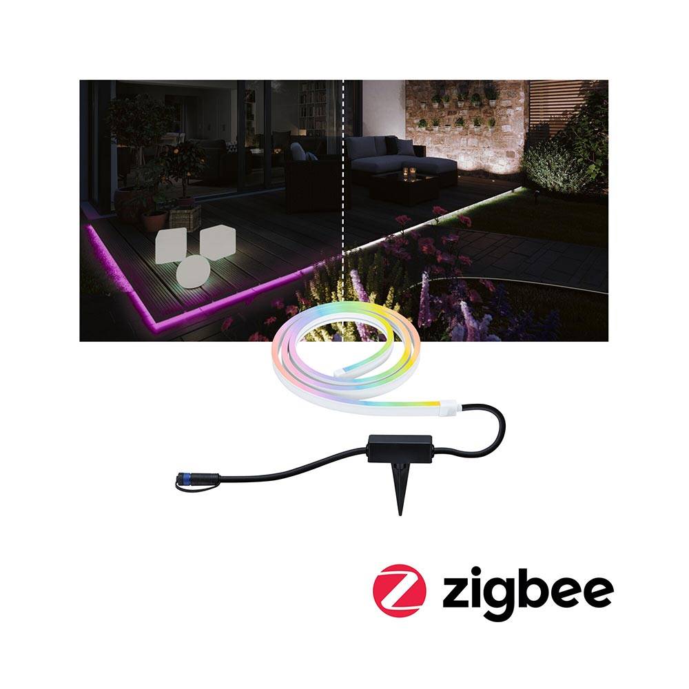 S.Luce Plug & Shine LED Strip 200cm Smart Home Zigbee Smooth IP67 Weiß