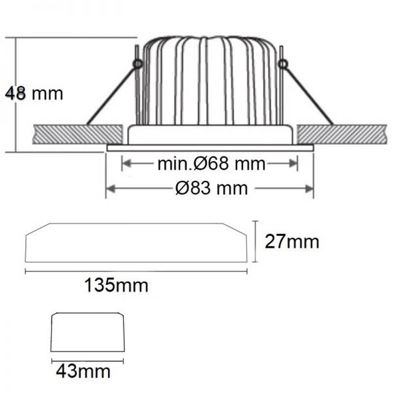 S.Luce LED-Einbaustrahler Sys-68 10W Dali-Dimmbar 3000K IP65 Online Shopping