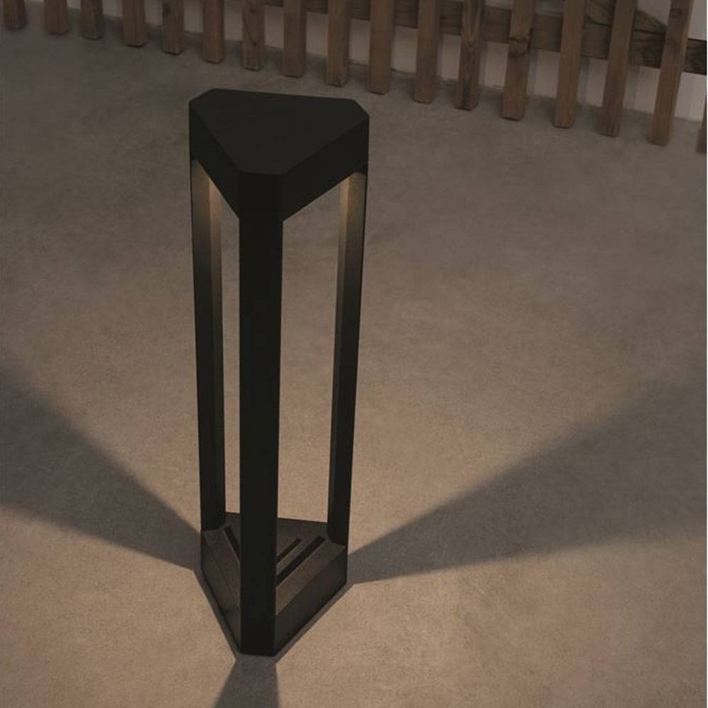 S.Luce Nova Luce Pax Pollerleuchte Dreieck LED Schwarz Online Outlet