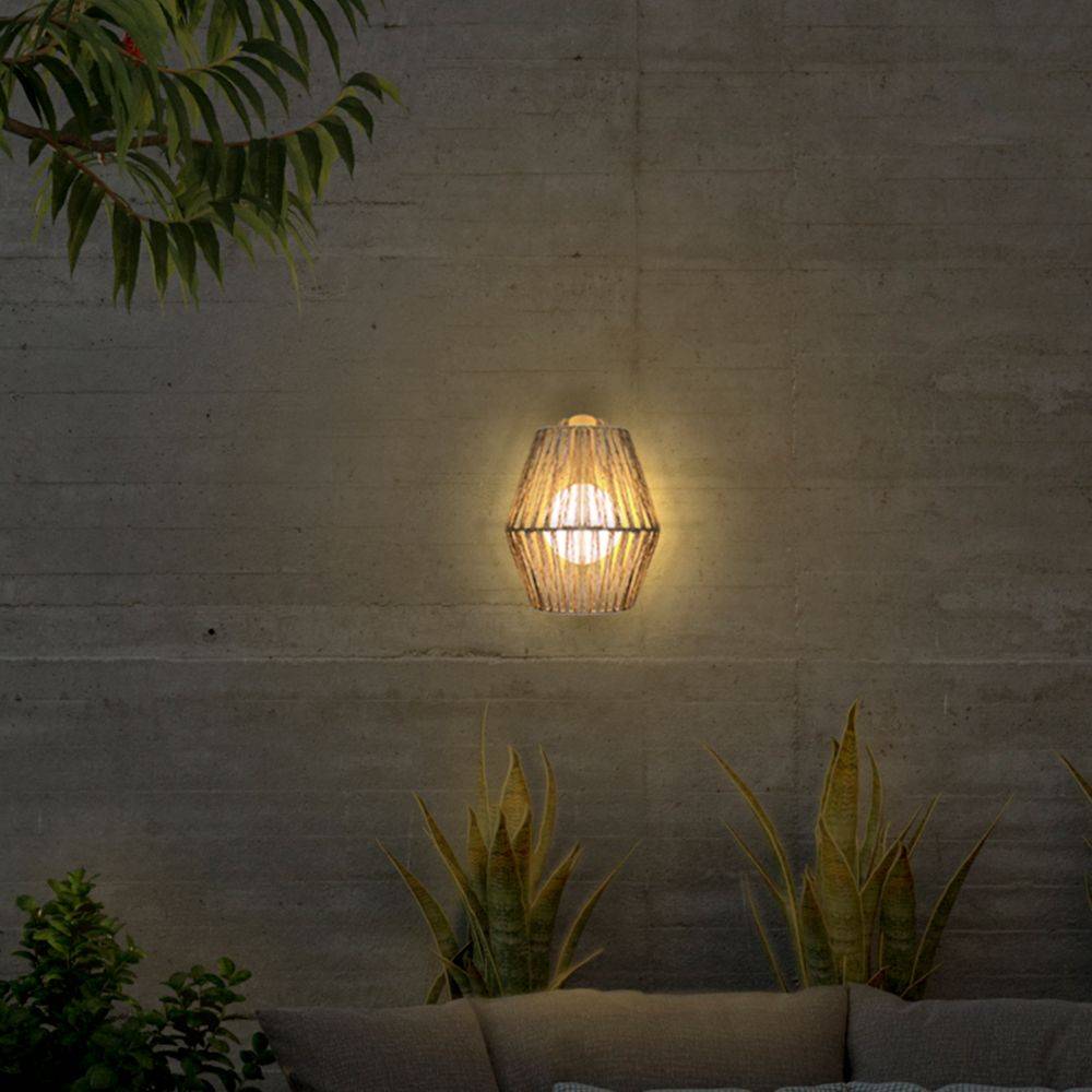 S.Luce Sisine Boho-Style LED Seegras Akku-Außenwandlampe Nur noch ein Tag übrig