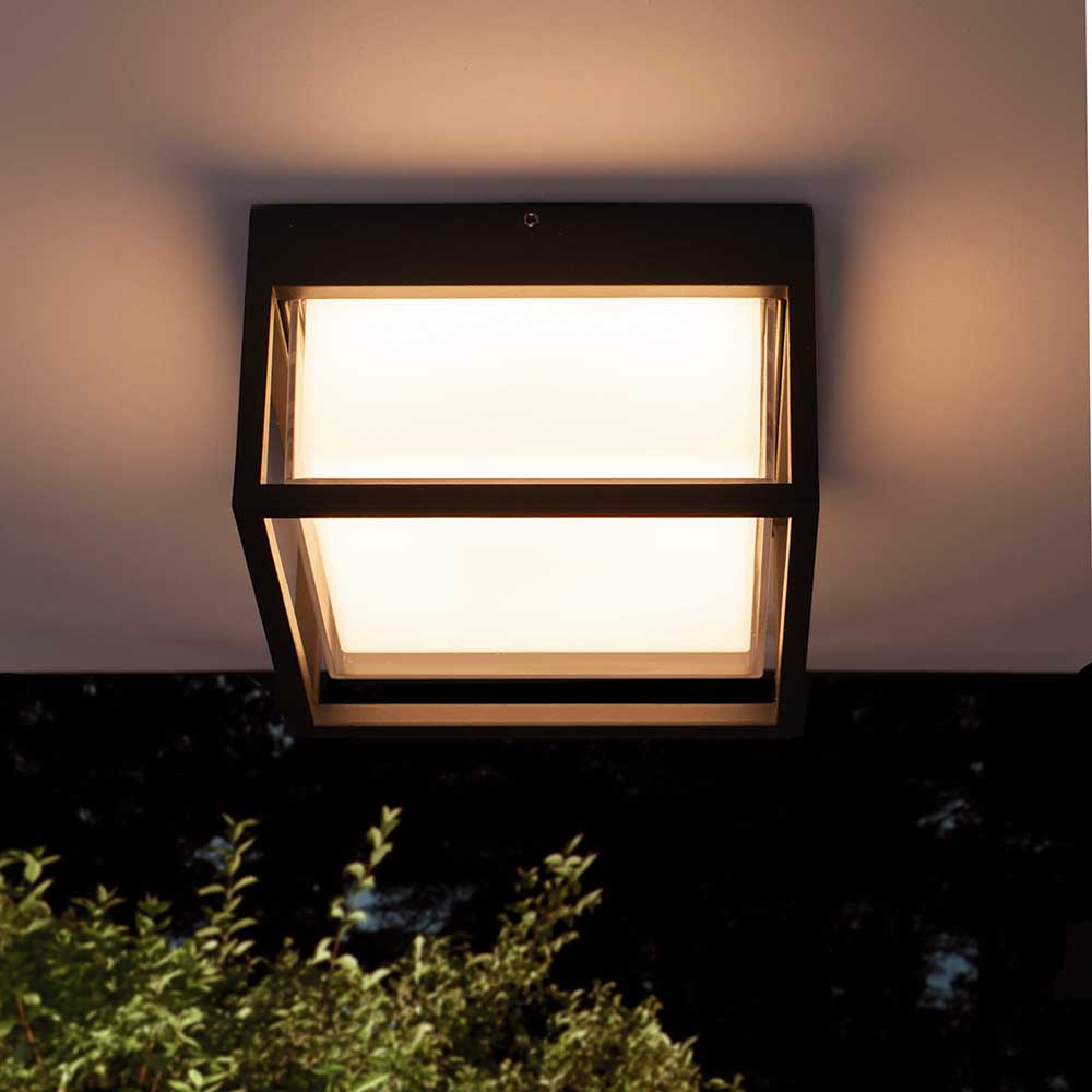 S.Luce Mantra Chamonix quadratische Außen-LED-Deckenleuchte Kostenloser Versand international
