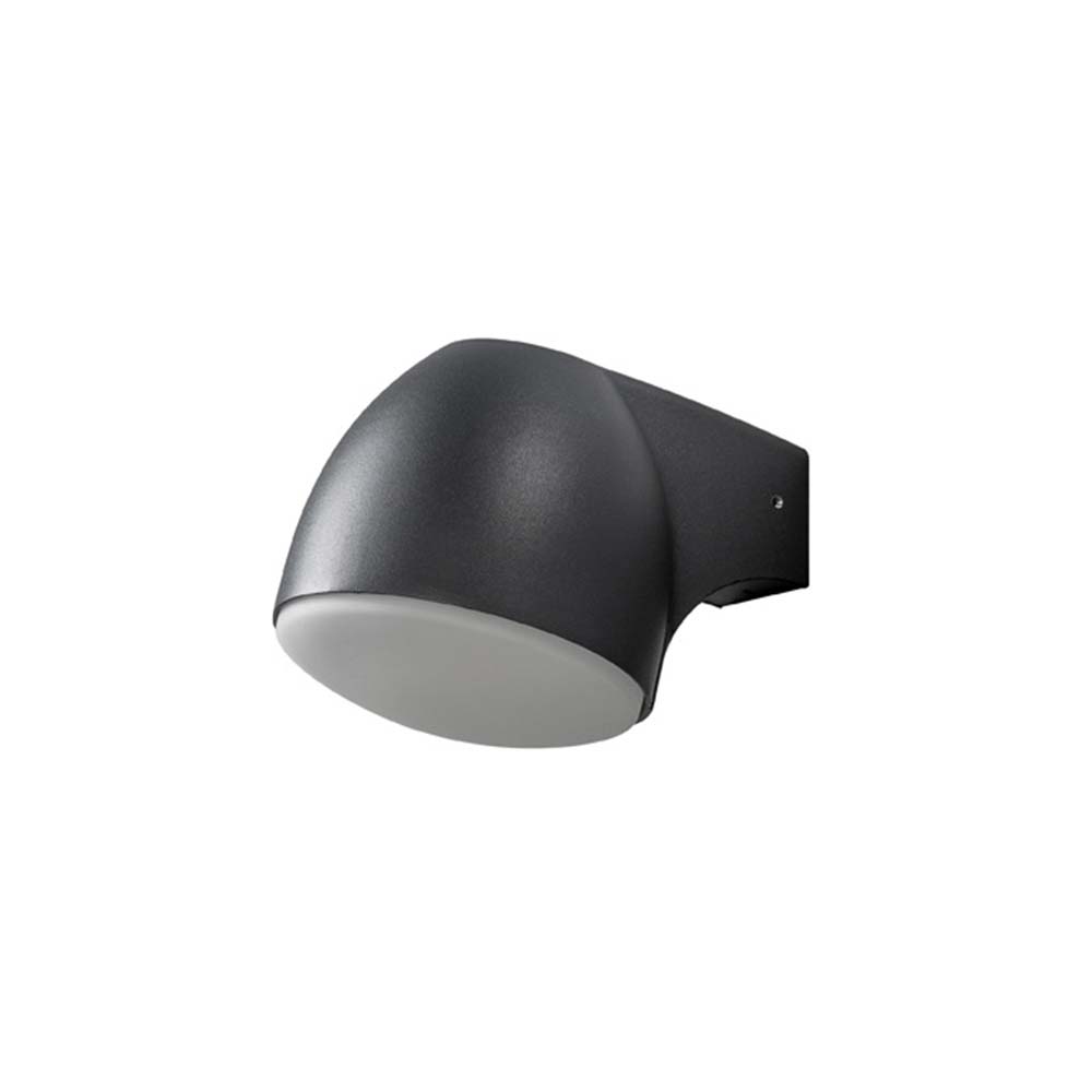 S.Luce Ferrera LED Außen-Wandleuchte Schwarz, gefrostetes Glas zollfrei