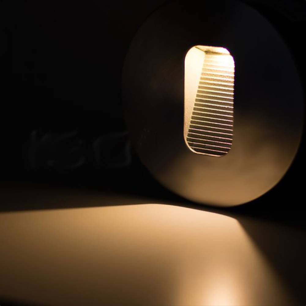 S.Luce LED Wandeinbauleuchte eckig 3W Edelstahl Warmweiß IP65 Auslauf