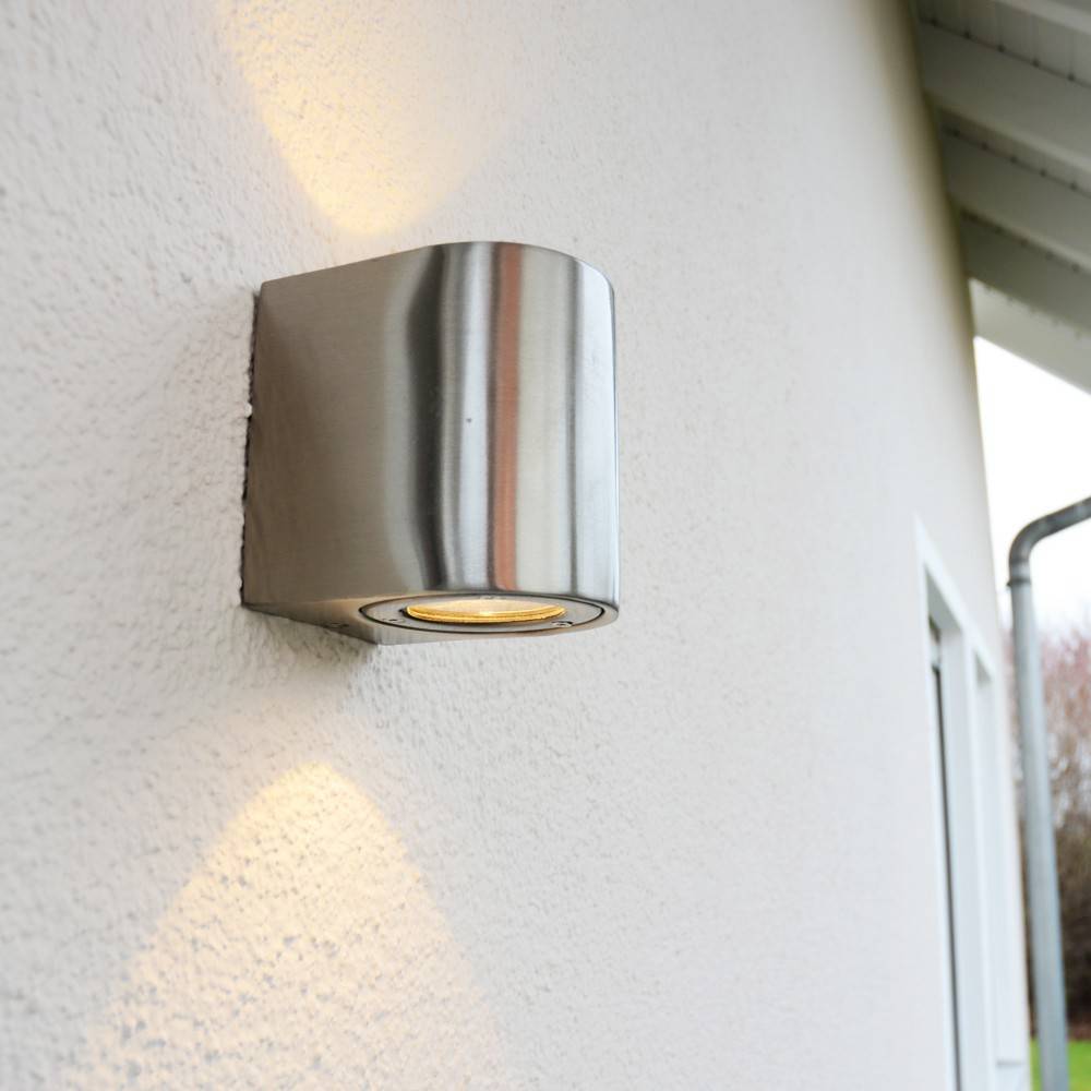 S.Luce Baleno LED-Wandlampe Up&Down mit Lichtfilter Edelstahl Versandkostenfrei