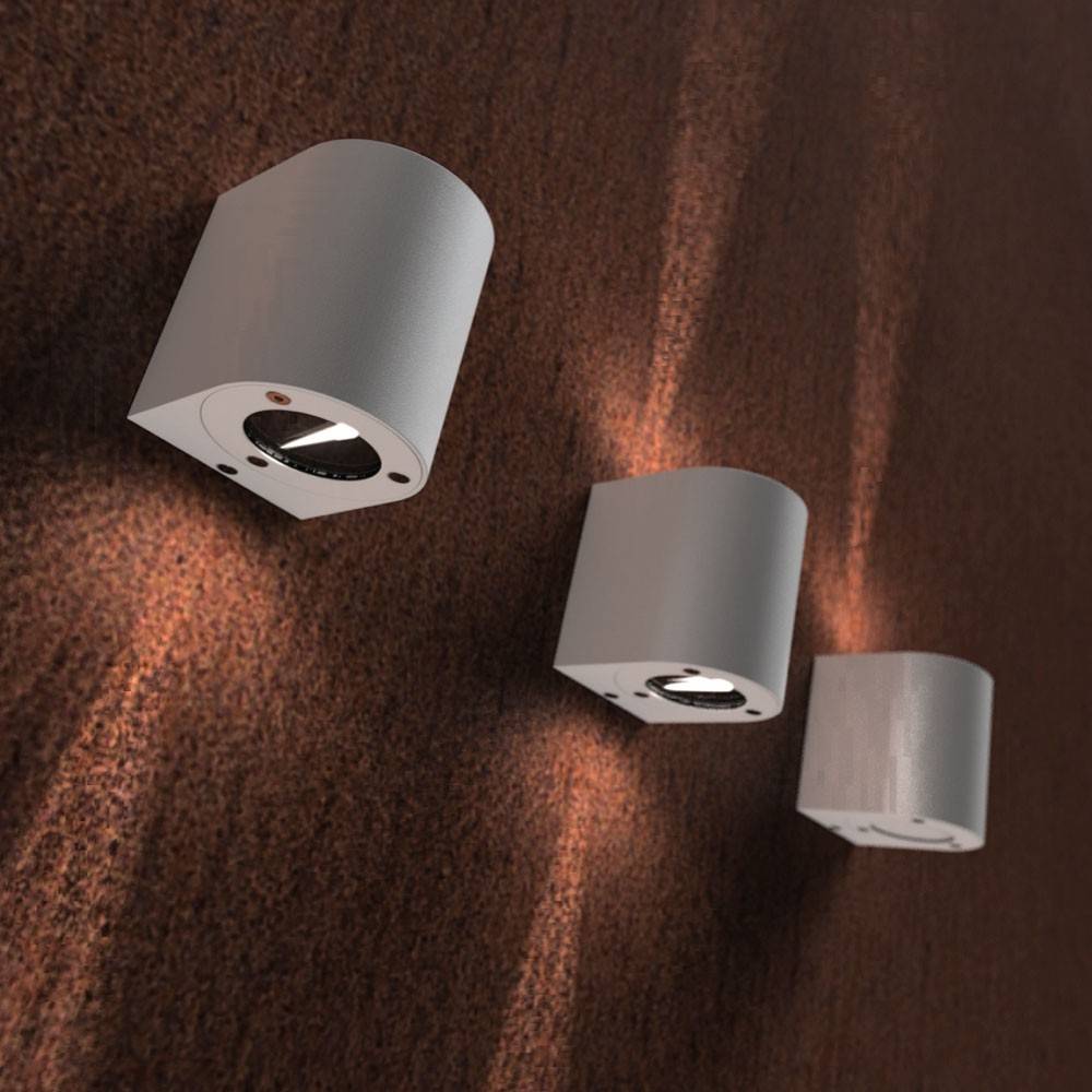 S.Luce Baleno LED-Wandlampe Up&Down mit Lichtfilter Edelstahl Versandkostenfrei
