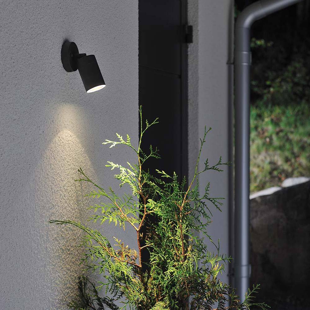 S.Luce Modena Energiespar Wandspot schwenkbar Schwarz, klares Glas Exklusivangebot