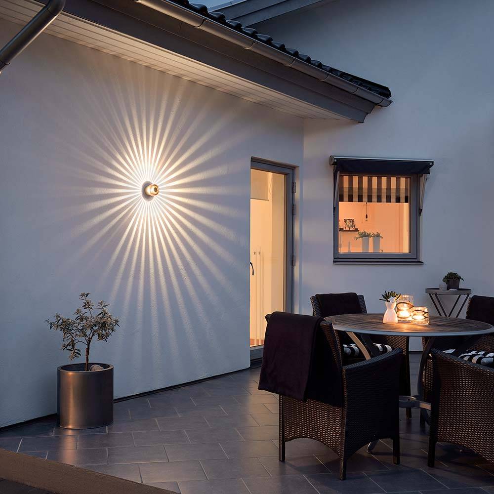 S.Luce Monza LED Effekt Außen-Wandleuchte Bronzefarben Preisnachlass