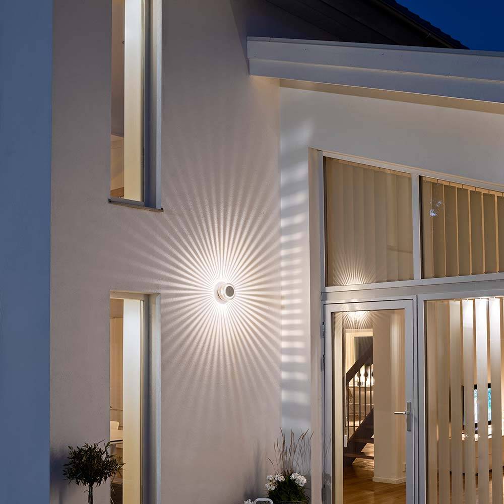 S.Luce Monza LED Effekt Außen-Wandleuchte massives Aluminium Saisonschlussverkauf