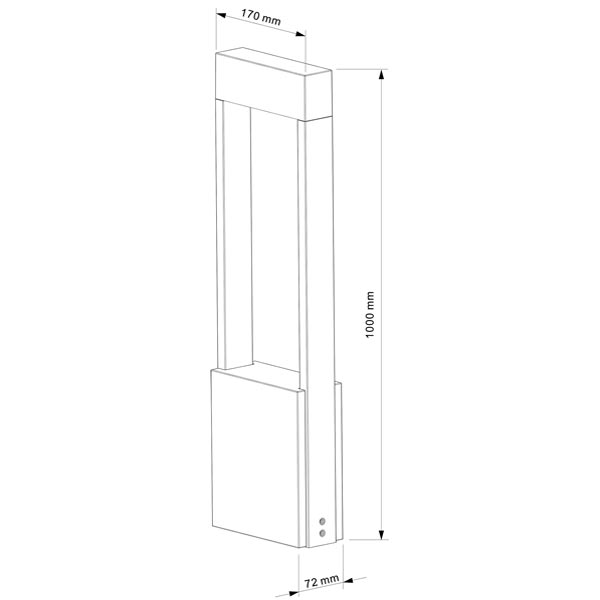 S.Luce Moderne LED Pollerleuchte Bridge 100cm 640lm Dunkelgrau Zeitlich begrenztes Angebot