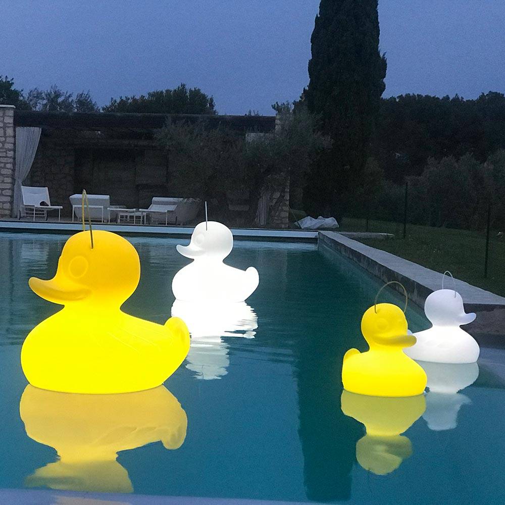 S.Luce Schwimmfähige Akku-LED-Lampe Duck-Duck XL Weiß Saisonale Angebote