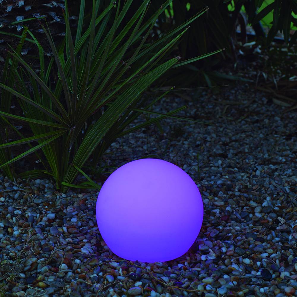 S.Luce LED-Solar-Kugelleuchte Buly Ø40cm IP65 mit Akku & Fernbedienung Räumungsverkauf