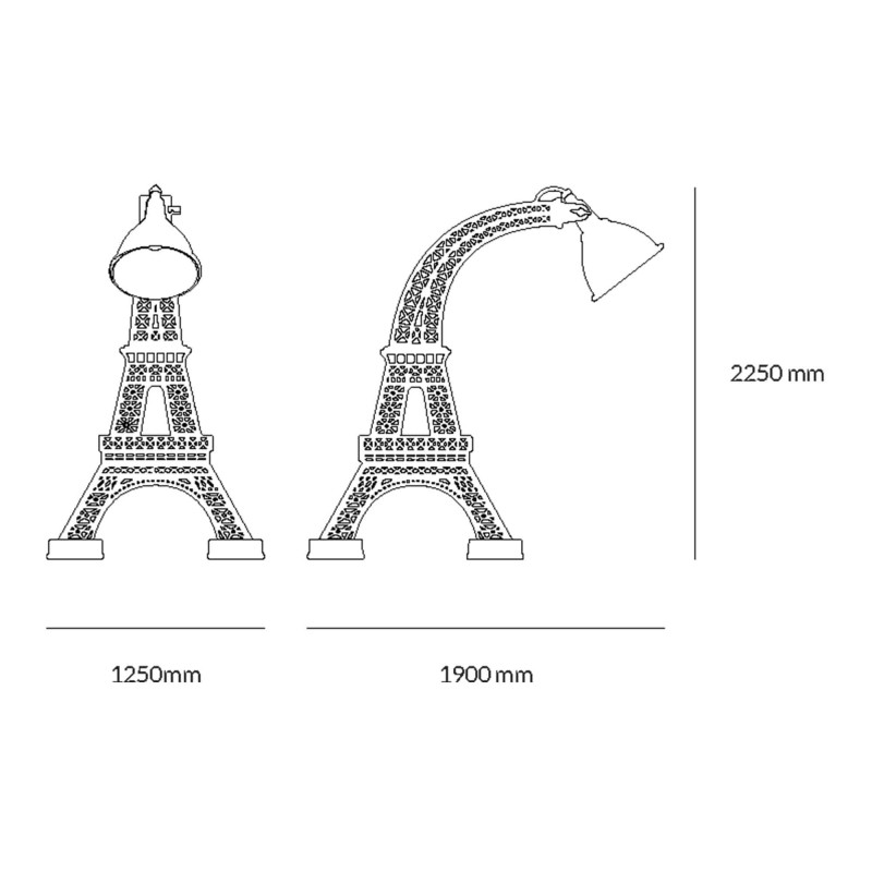 S.Luce Qeeboo Paris XL Stehleuchte Eifelturm 225cm Riesige Rabatte