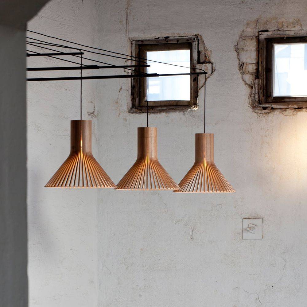 S.Luce Pendelleuchte Puncto 4203 aus Holz Ø 45cm Exklusivangebot
