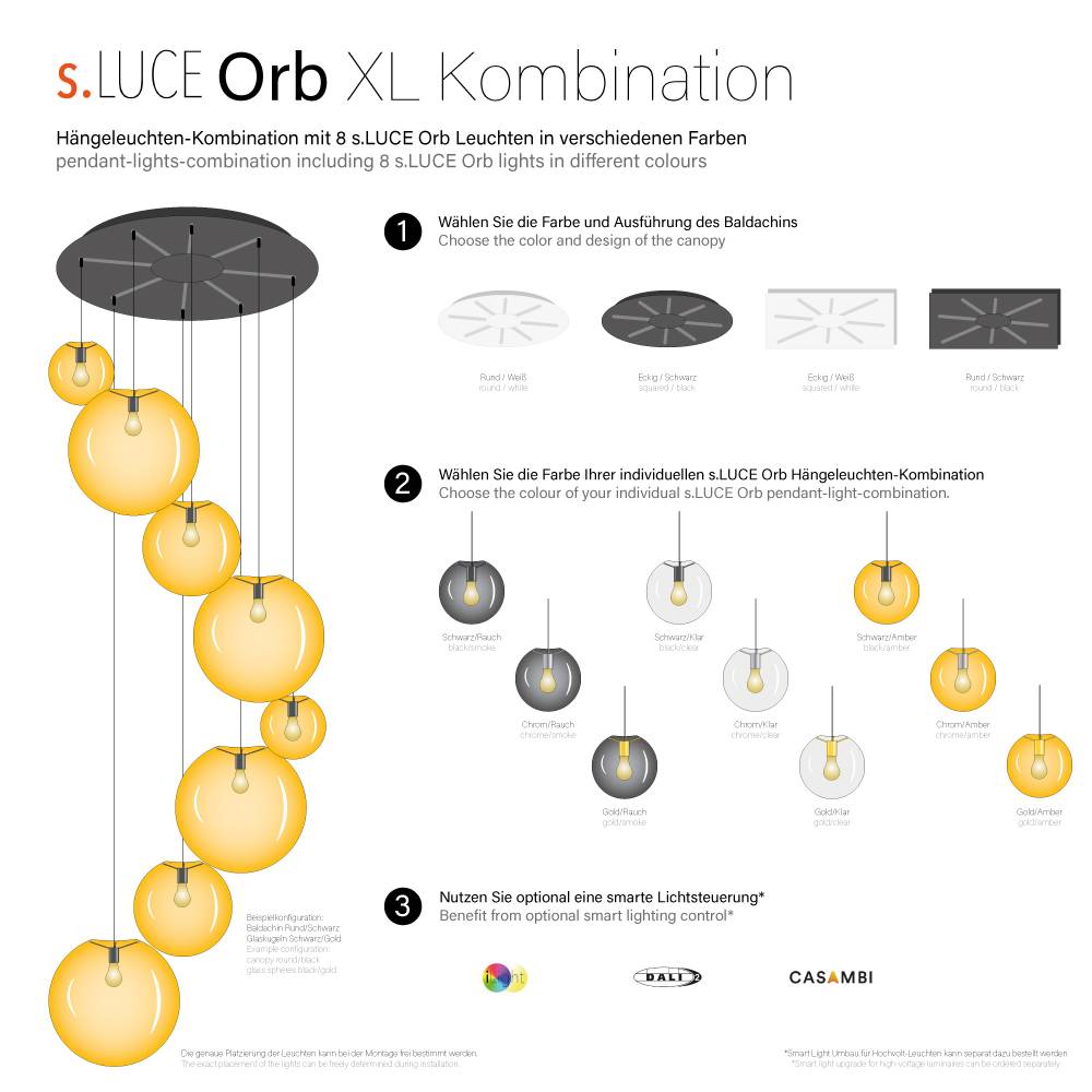 S.Luce s.luce Orb 5-flammige Galerielampe Modular Heißer Verkauf