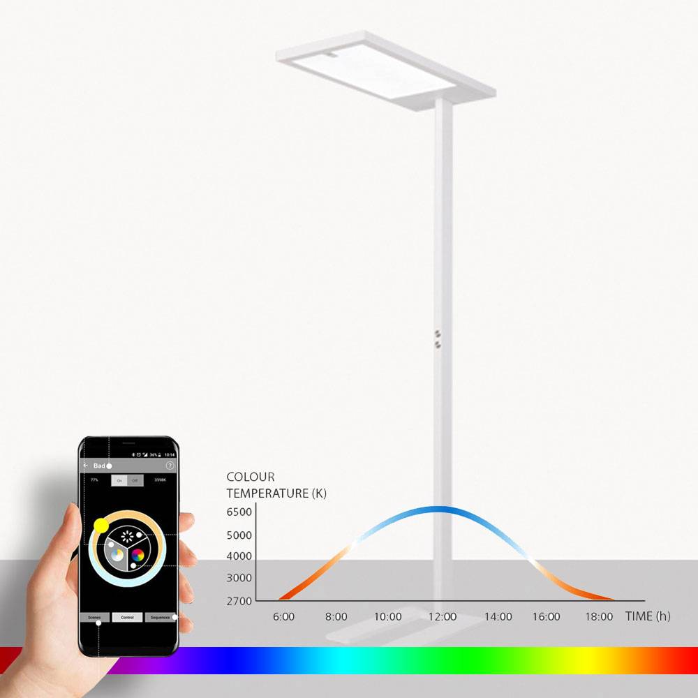 S.Luce Kiteo K-Virtus II Büro Stehleuchte NeoLink ZigBee RGBW HCL Kostenloser Versand