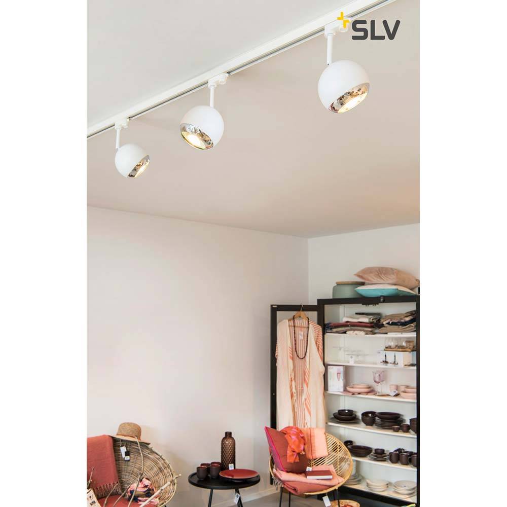 S.Luce SLV Light Eye 150 QPAR111 Strahler für 3Phasenschiene Weiß, Chrom Begrenzte Freigabe